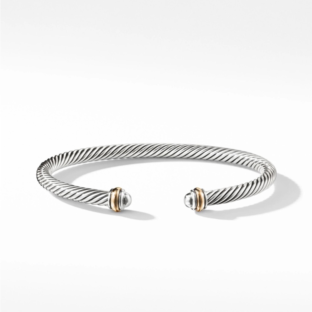 David Yurman Cable Classics Bracelet in Sterling Silver with 18K Yellow Gold